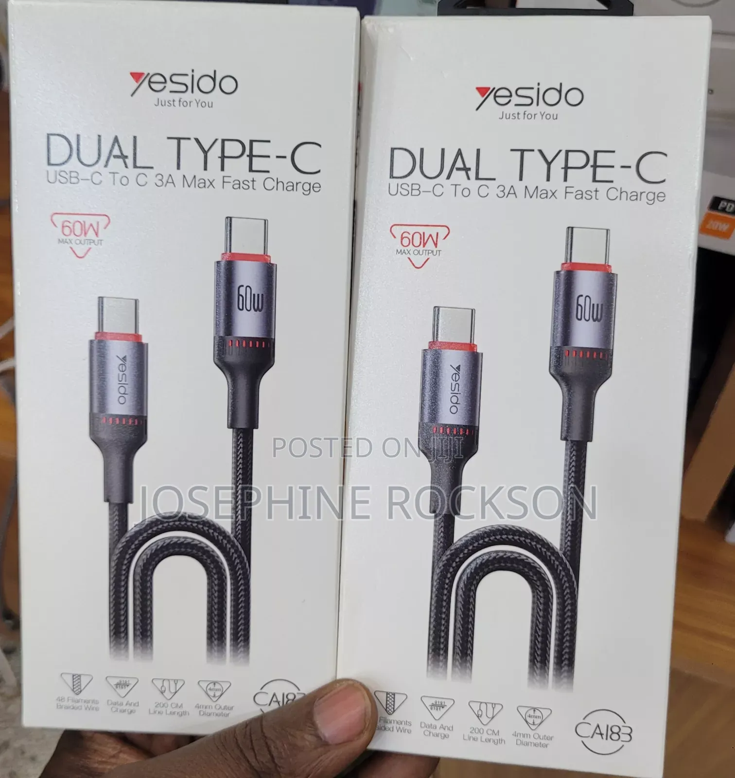 60w Dual Type C USB C to C 3A Max Fast Charger