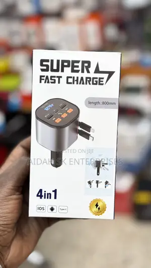 4in1 Super Fast Car Charger With MP3