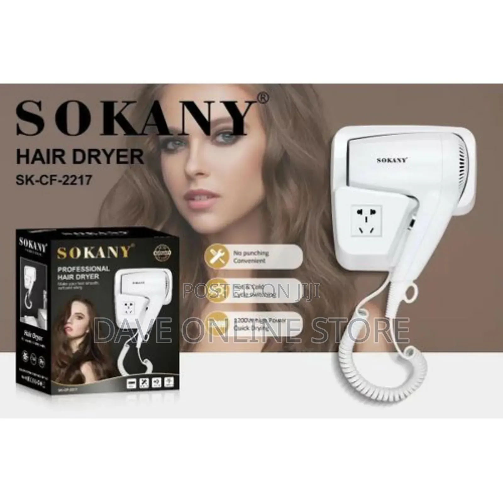 Wall Mounted Hair Dryer With Fast Drying Results