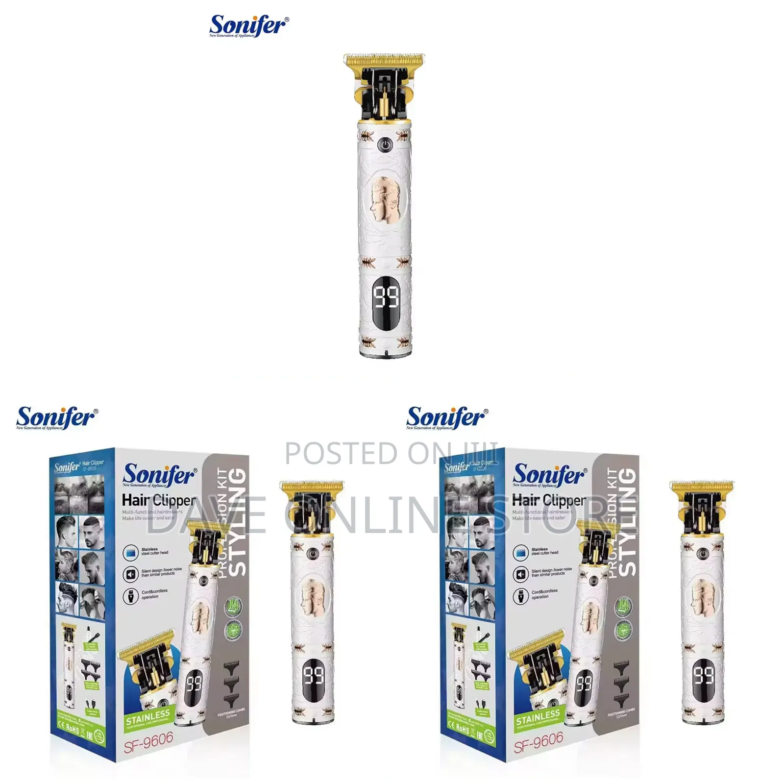 Sonifer SF-9606USB Cordless Hair Clipper Trimmer