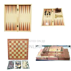 Small Size 3 Games in 1 Chess, Checkers and Backgammon-Color