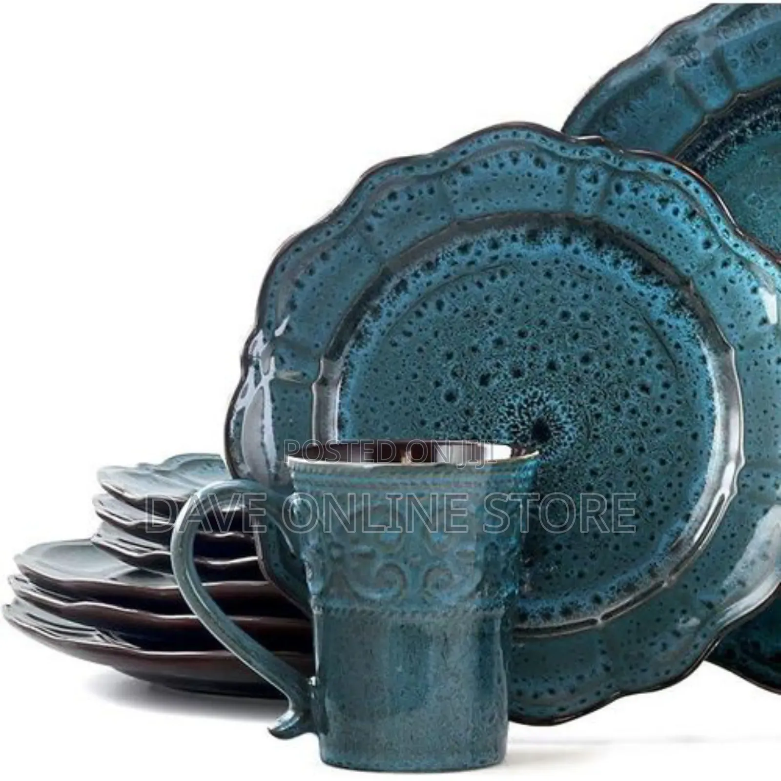 24 Pieces Colourful Ceramic Dinnerware Set With Design-