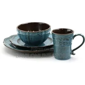 24 Pieces Colourful Ceramic Dinnerware Set With Design-