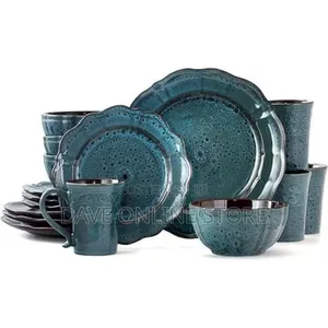 24 Pieces Colourful Ceramic Dinnerware Set With Design-
