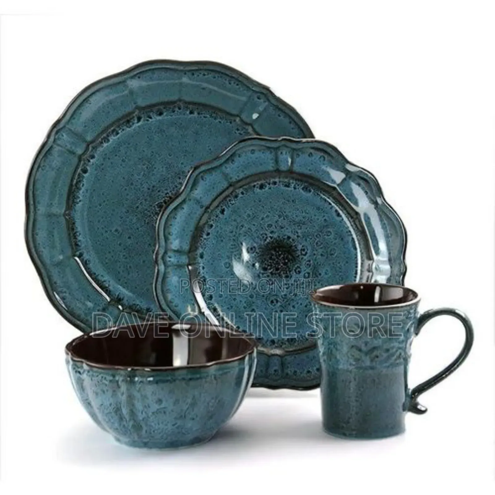 24 Pieces Colourful Ceramic Dinnerware Set With Design-