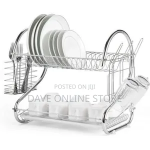2 Tier Stainless Steel Dish Rack for Draining Utensils