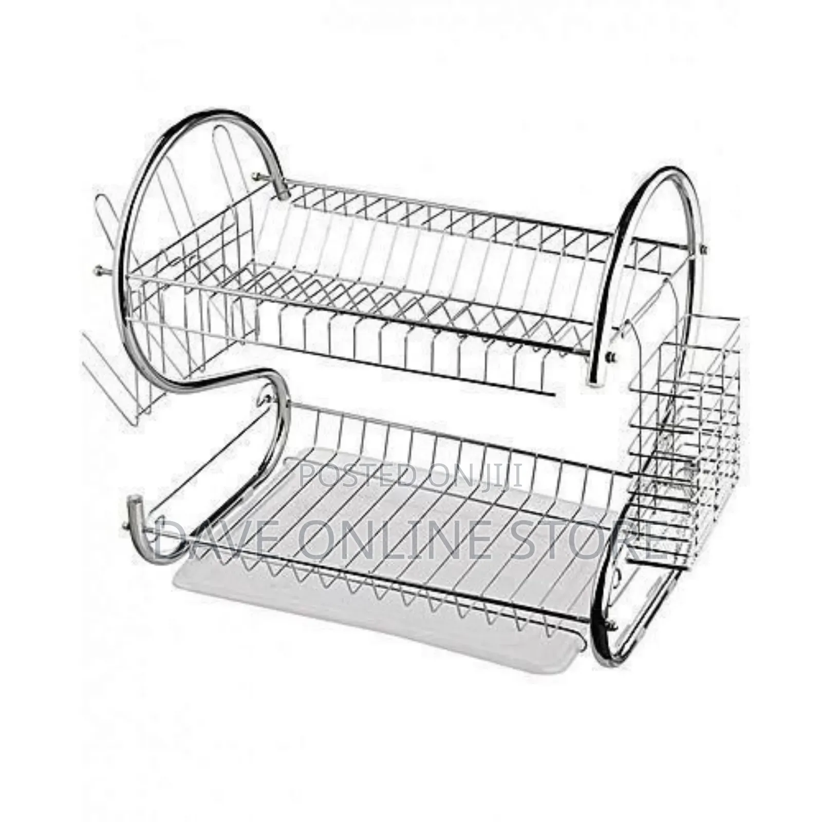 2 Tier Stainless Steel Dish Rack for Draining Utensils