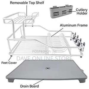 Heavy Duty Alluminium Dish Rack for Draining Utensils