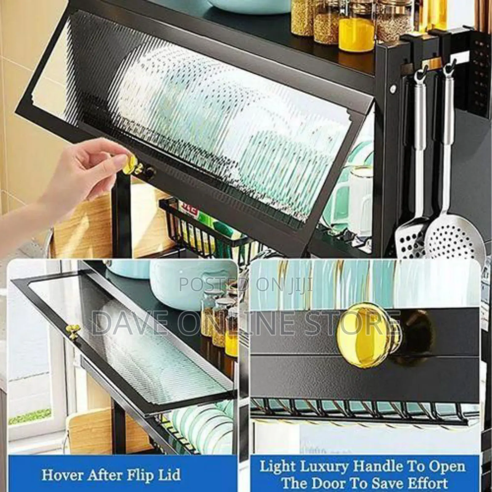 Sink Top Dish Rack With Lid to Keep Utensils Free From Dust-