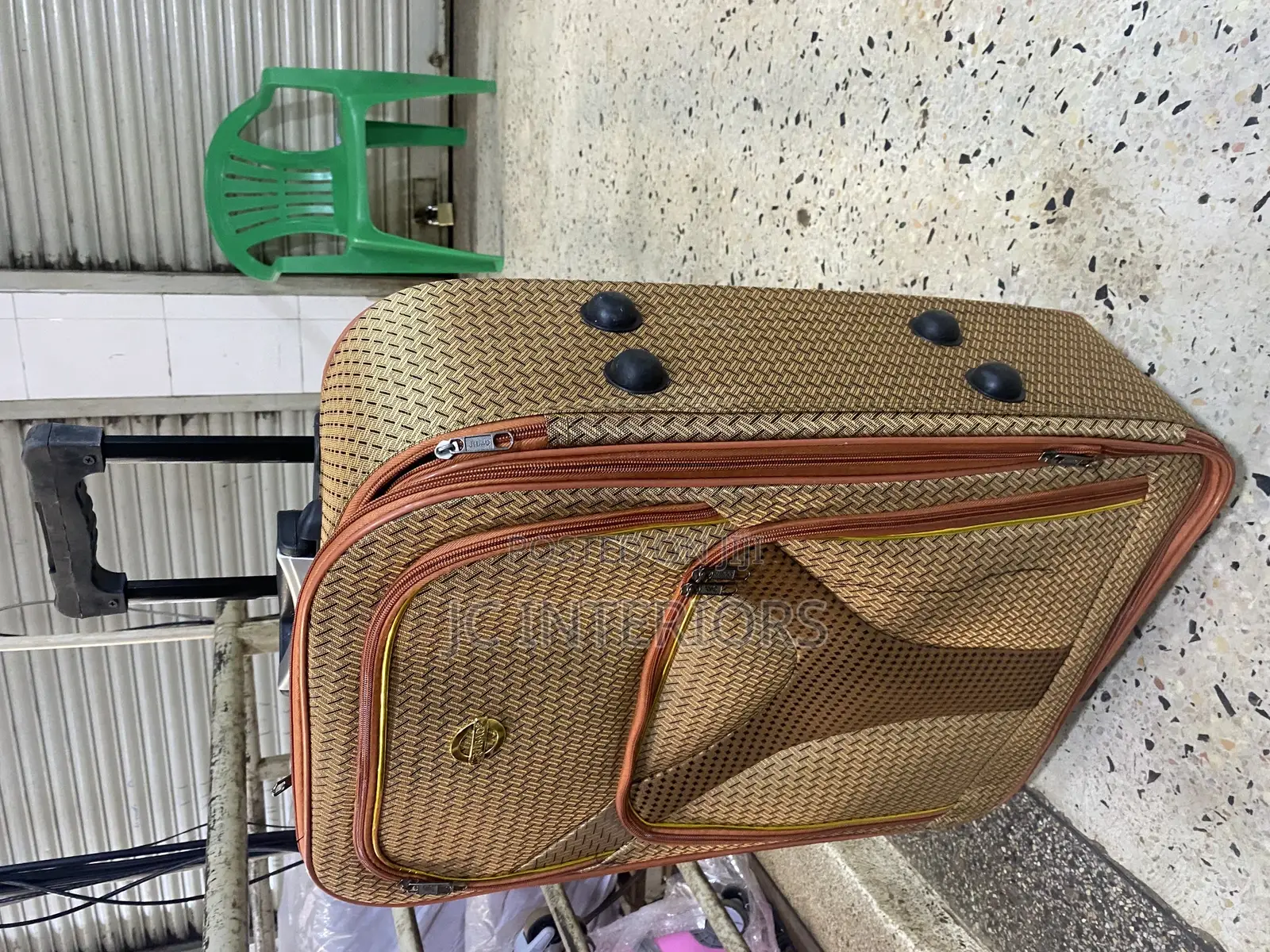 Brown Suitcase With Patterns