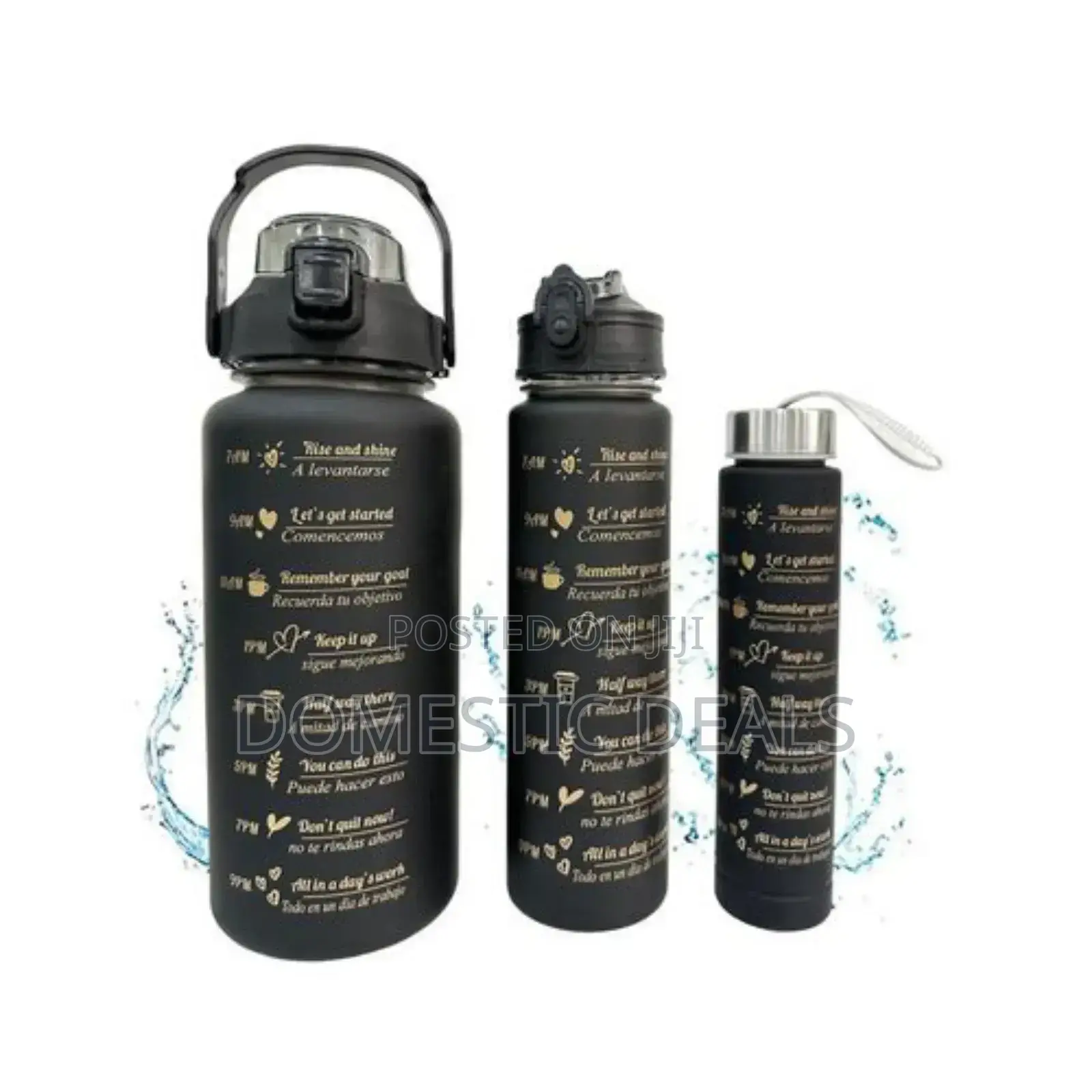 Set of 3 Motivational Water Bottle Set