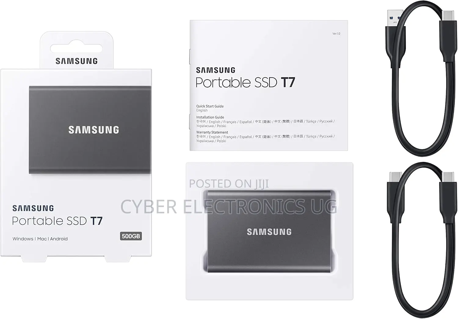 SAMSUNG T7 Portable SSD, 1TB External Solid State Drive