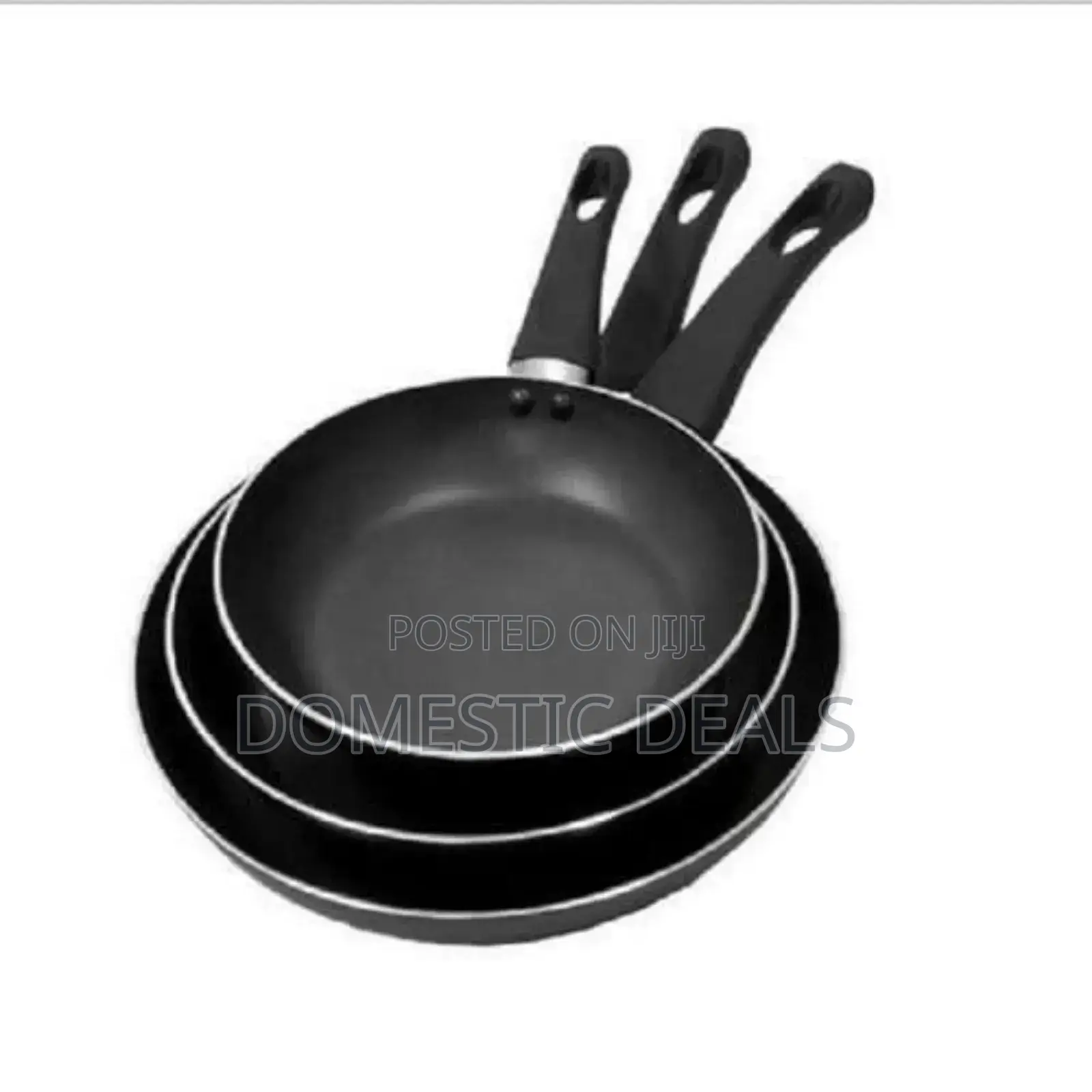 3pcs Nonstick Frying Pans- Black