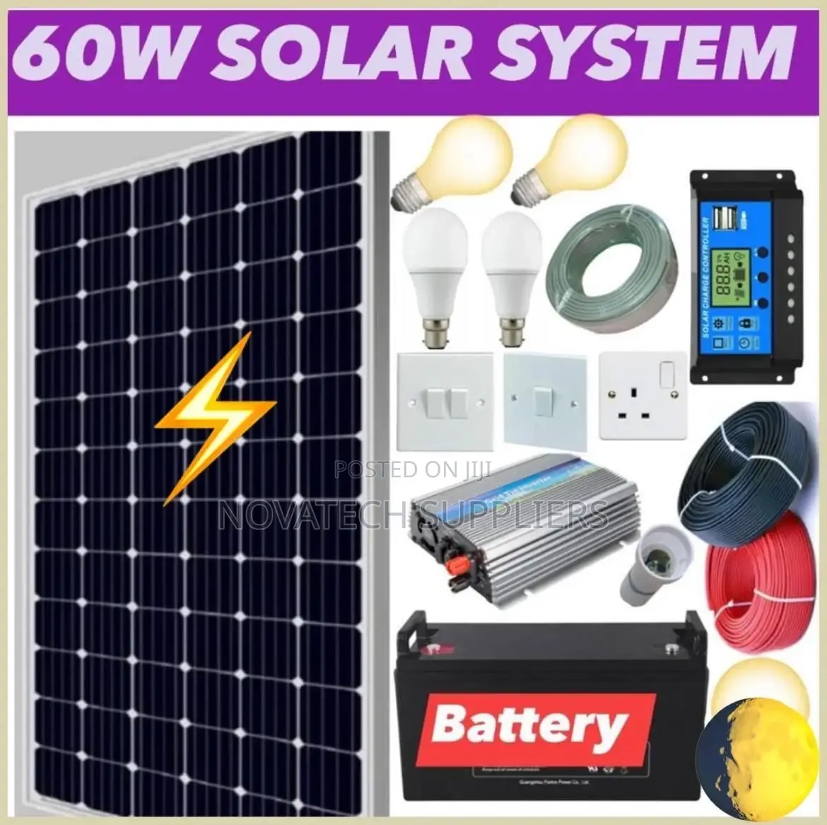 60W Solar System Complete Package/ Taliwas