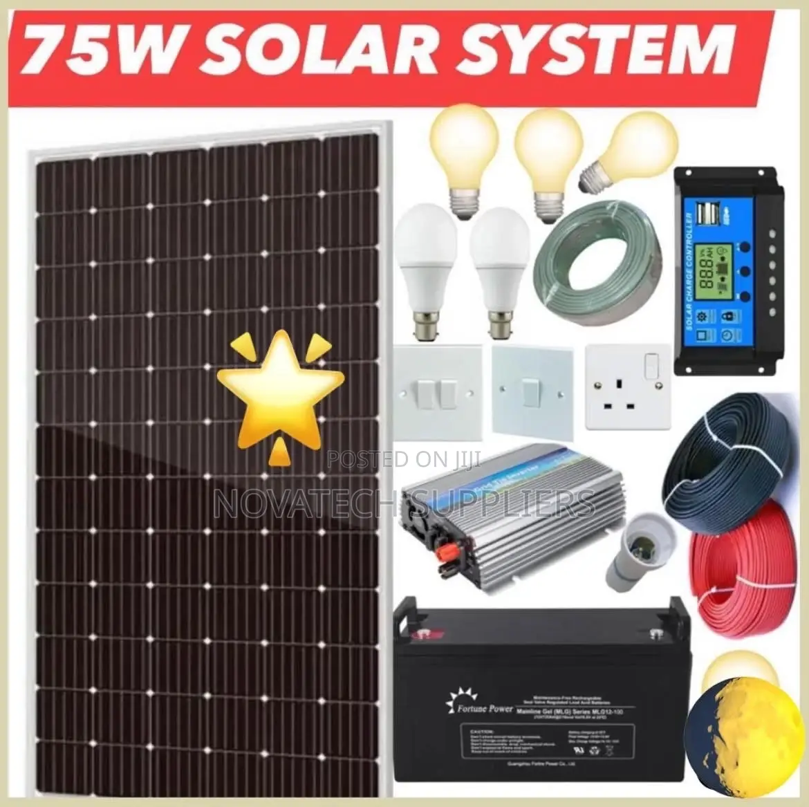 75W Solar System Power Kit Ampex
