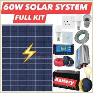 60W Solar Power System Full Kit / Powder Battery