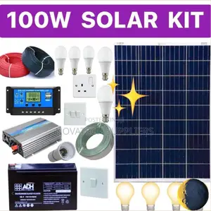 100W Solar System Full Kit / Powdered Battery