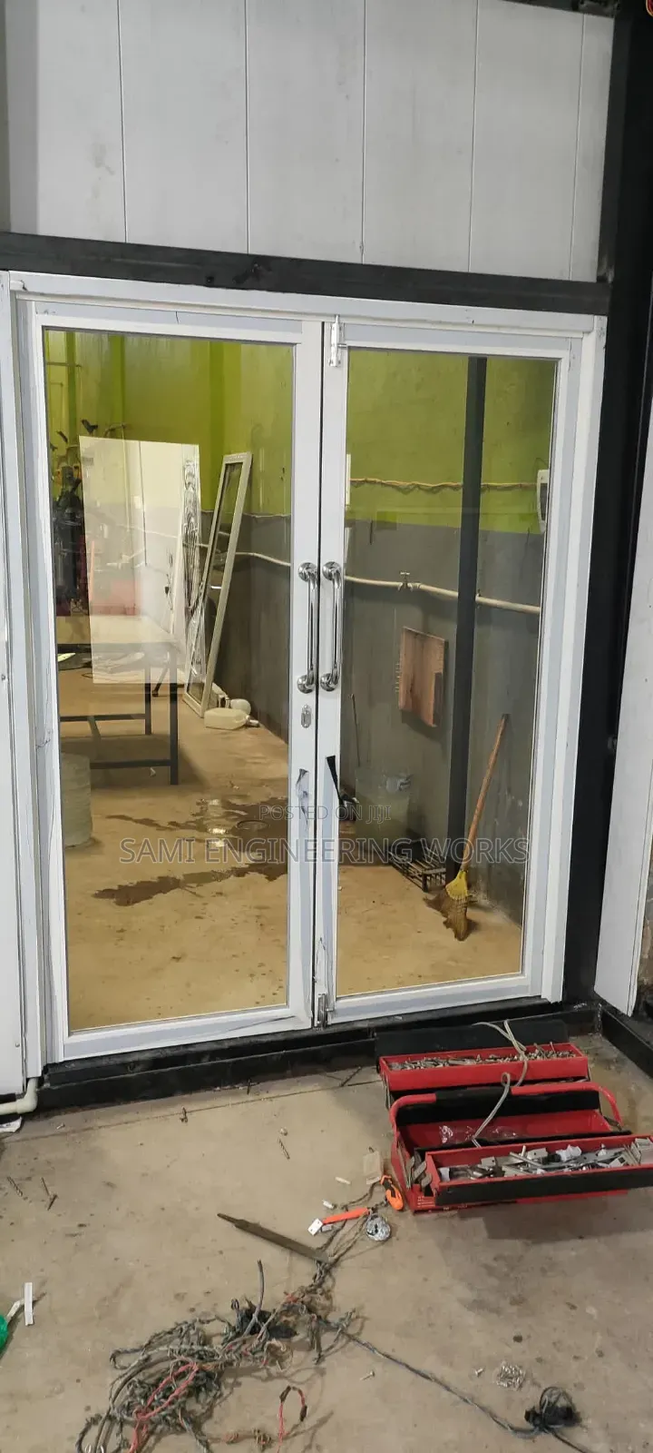 Aluminum Double Door With Stainless Steel Handle