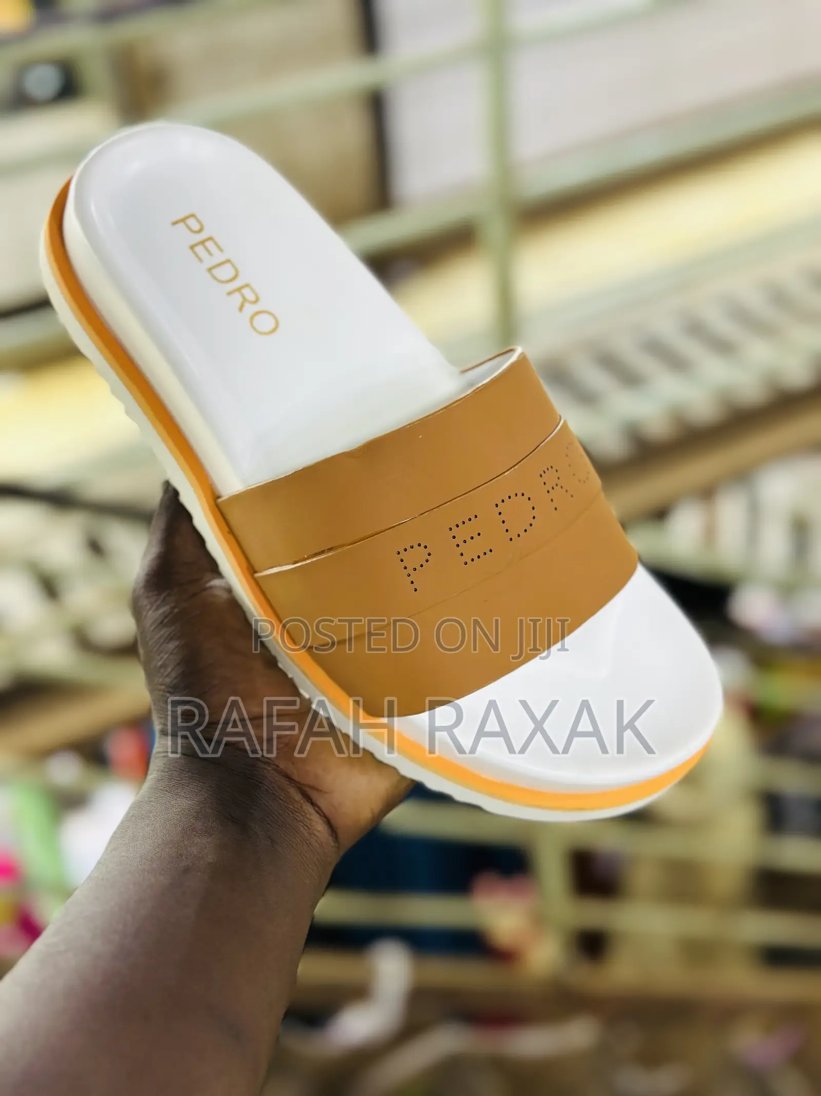 Original Brown/White Pedro Luxury Push in Sandals