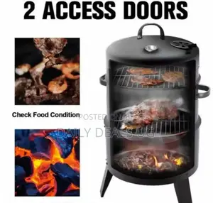 Round BBQ Grill With Warmer