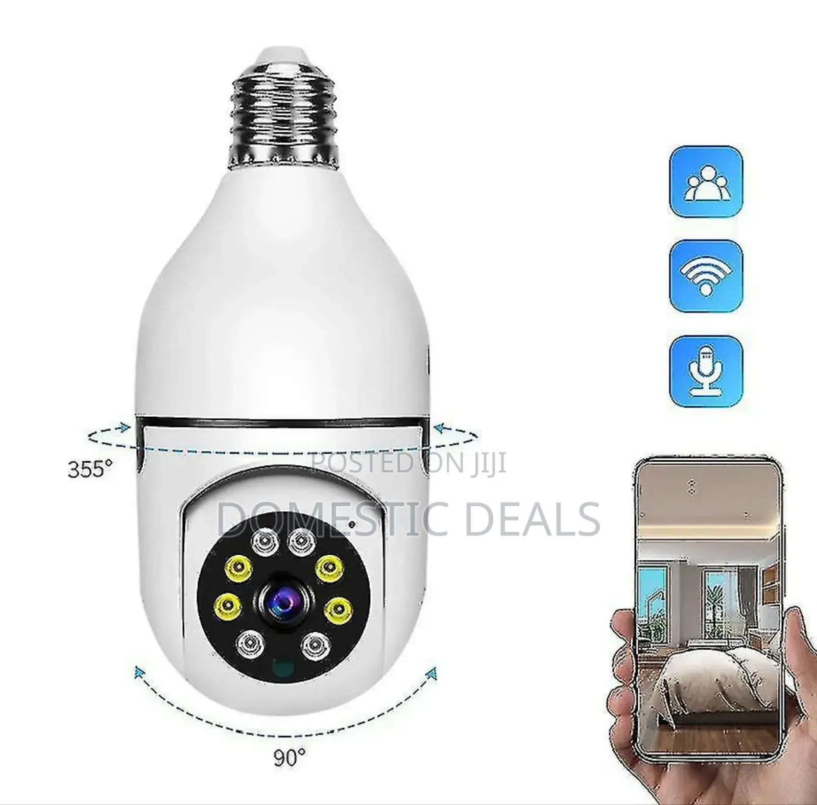 1080P Wireless 360° Rotate Panoramic Bulb Camera