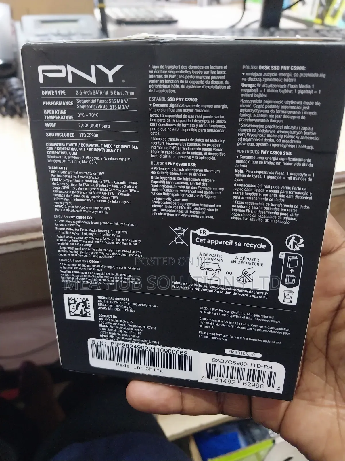 1tb SSD Sata PNY