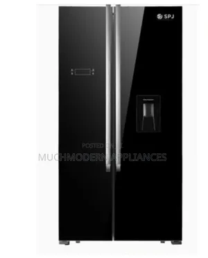 SPJ 699 Lt Side by Side Frost Free Refrigerator,Black Glass