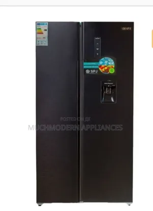 SPJ 719 Lt Side by Side Frost Free Refrigerator,Black Glass