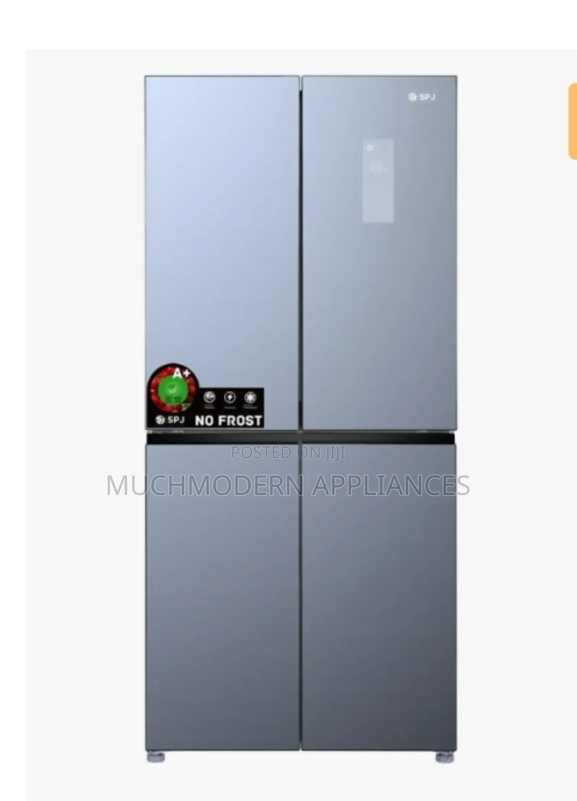 SPJ 559L 4-Door Frost Free Refrigerator, Silver Glass