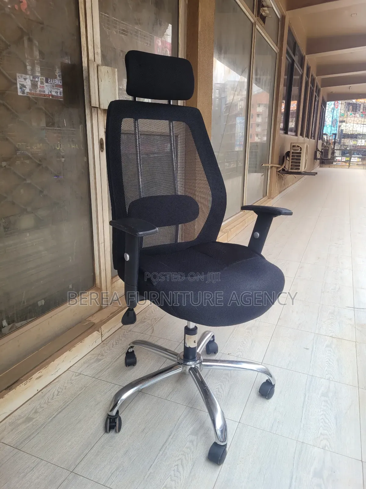 Black Mesh Swinging Chair