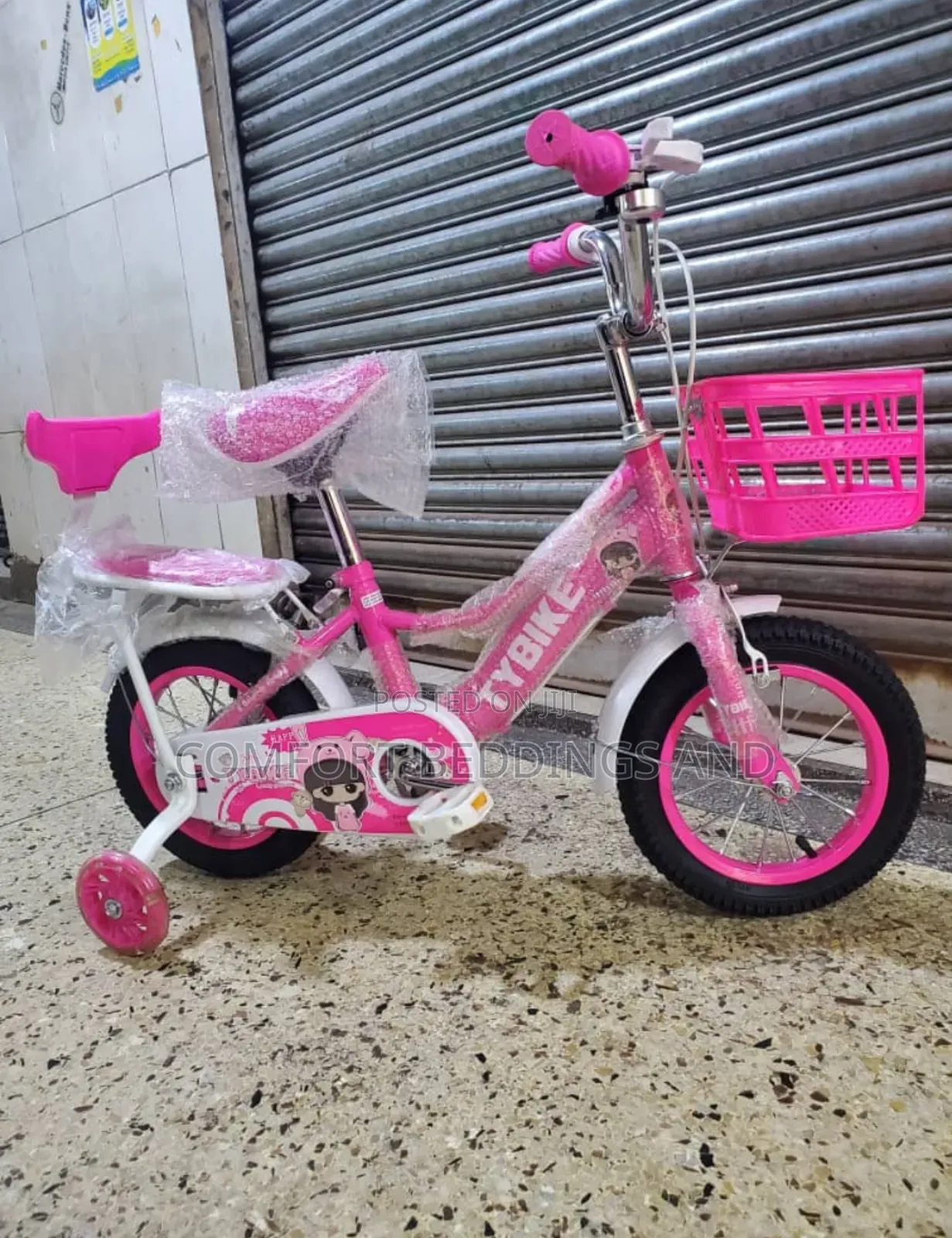 Kids Bicycle Pink With Training Wheels