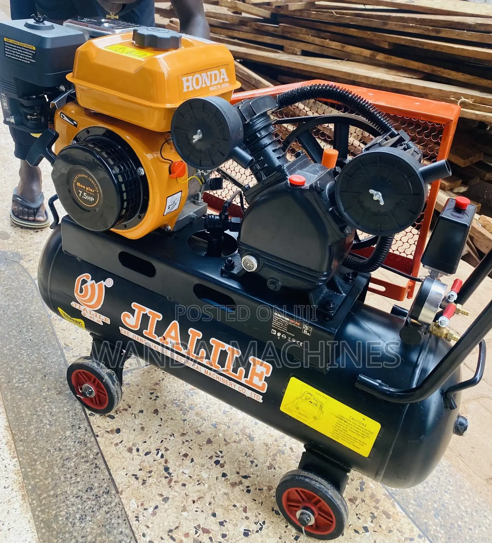 Gasoline Air Compressor Double Piston 50L