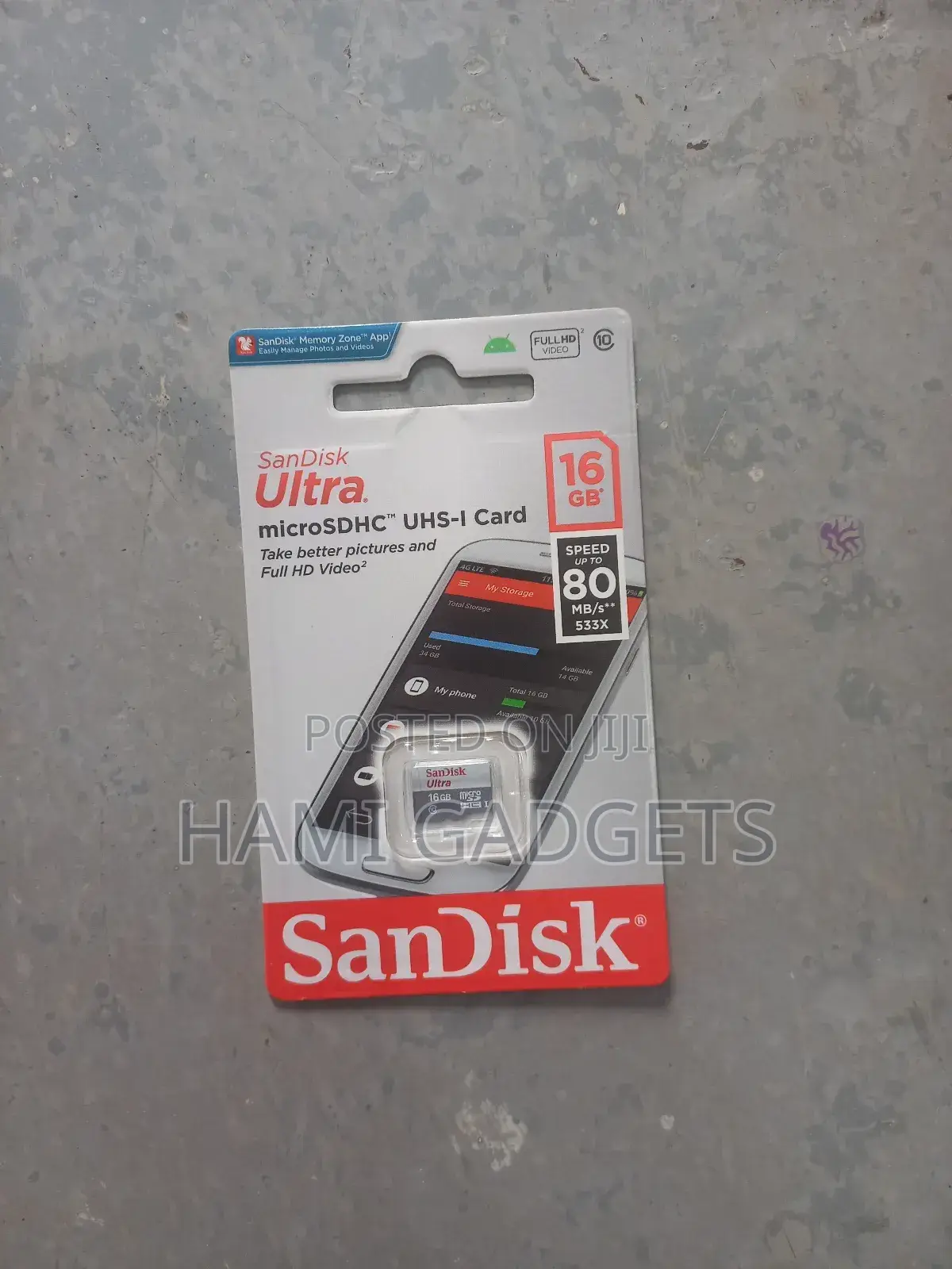 16gb Memorycard Sandisk Ultra Microsdxc