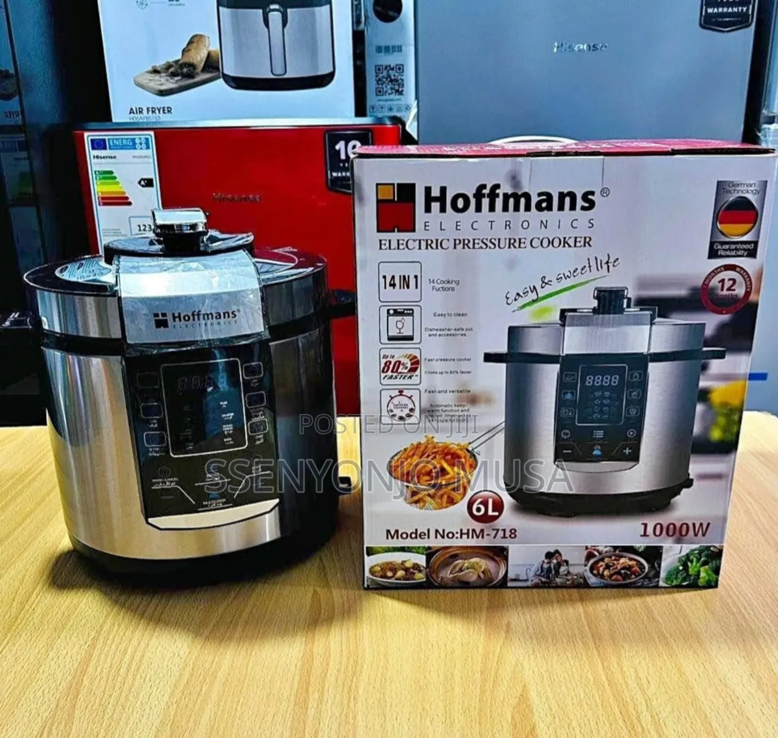 Hoffman Electric Pressure Cooker - 6l,1000w, 3-in-1, 14programs
