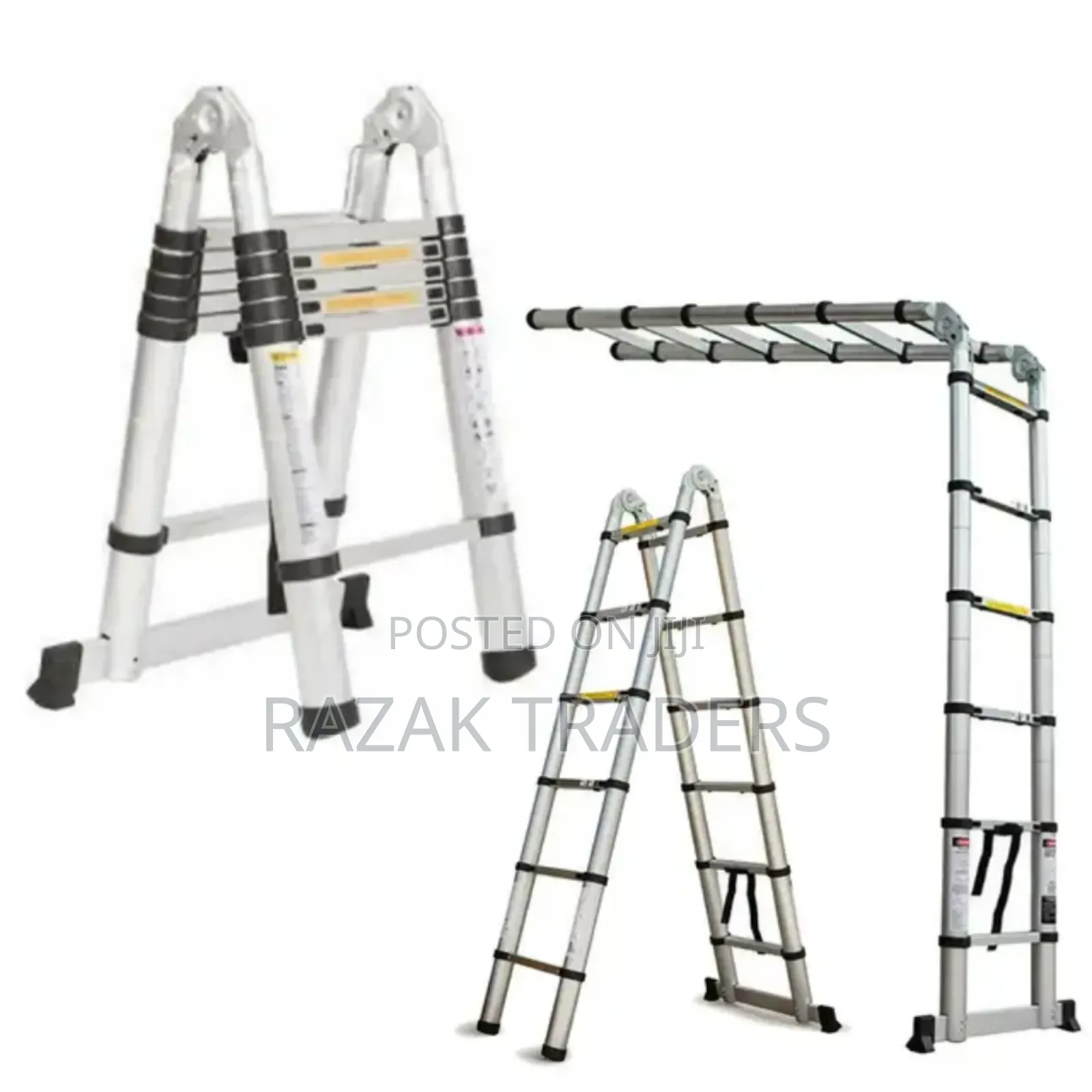 Telescopic Ladder 330lb Load Capacity 5m Durable Extension