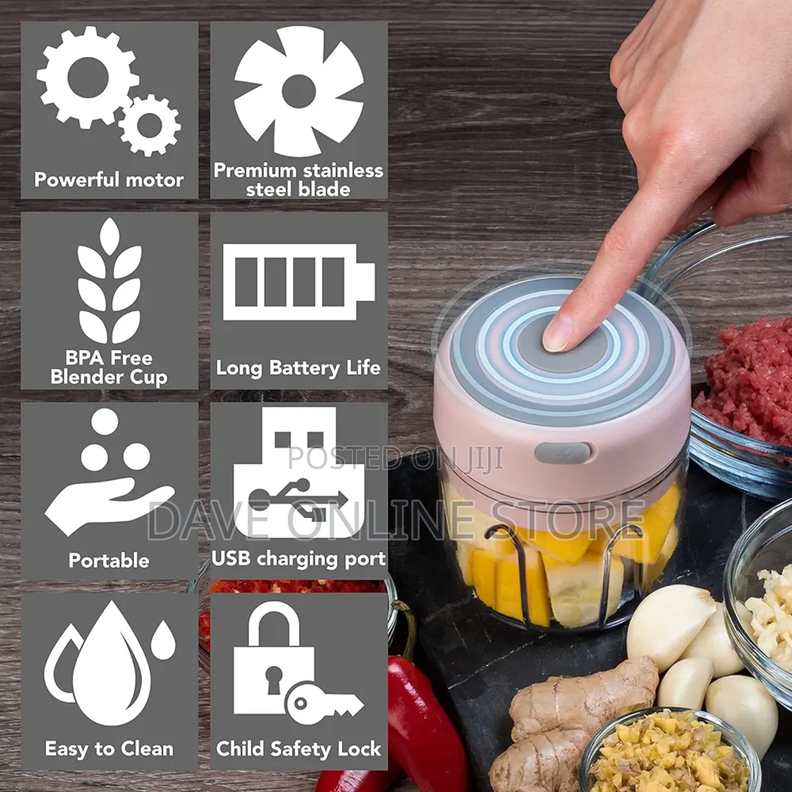Cordless Mini Electric Food Garlic Chopper