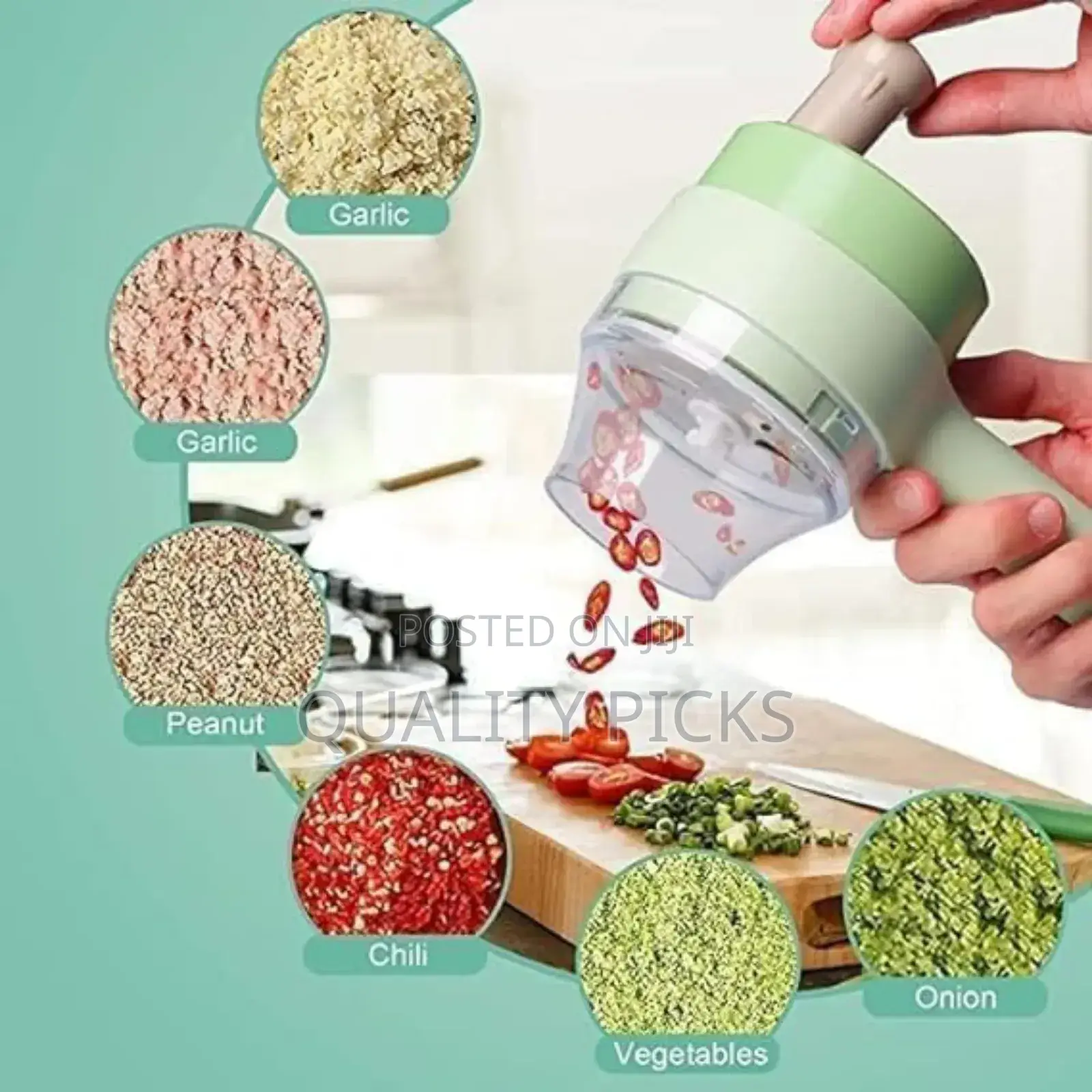 Portable Handheld Garlic Press Vegetable Slicer Cutter Set