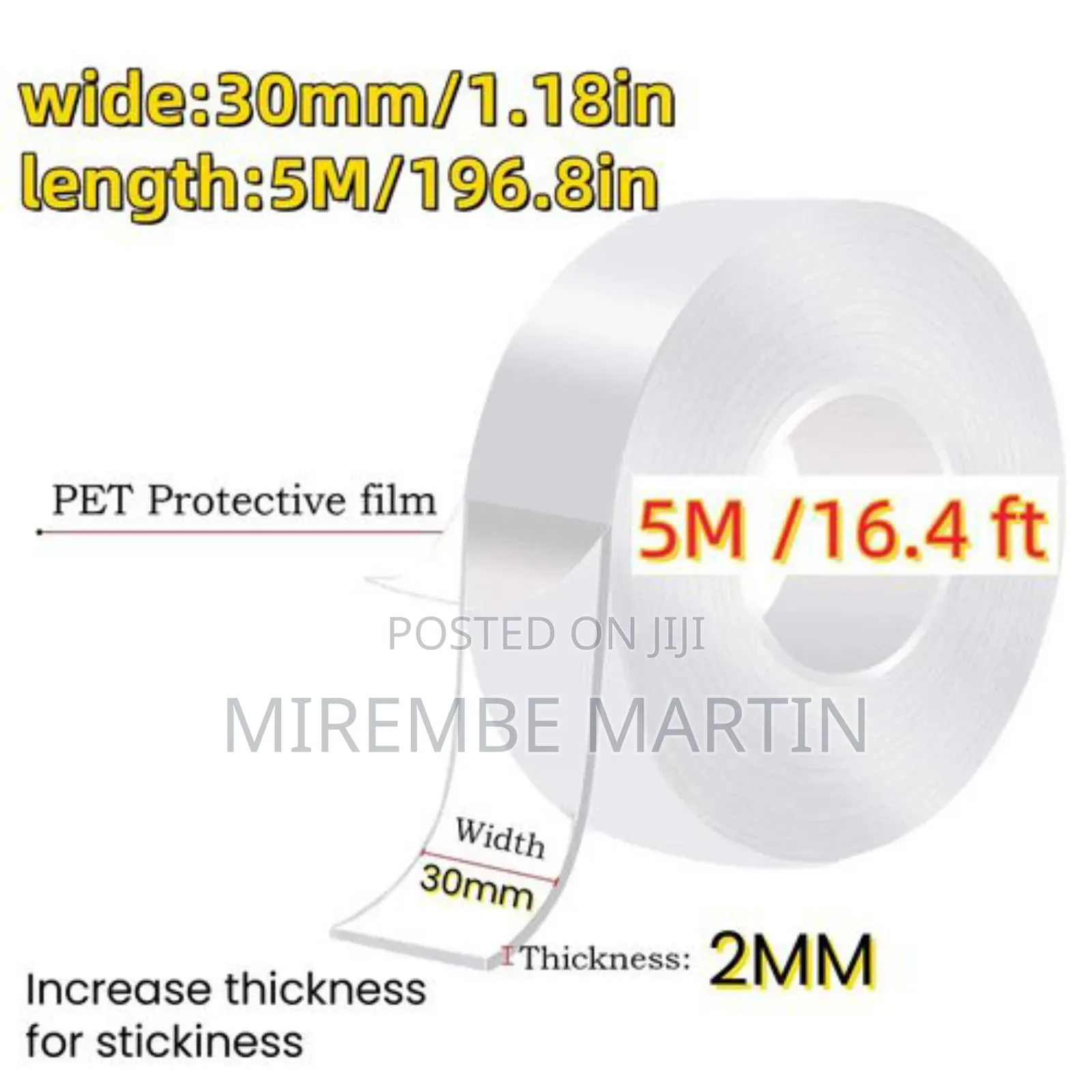 5M*5CM*2MM Double Sided Heavy Duty, Extra Large Nano Tape,