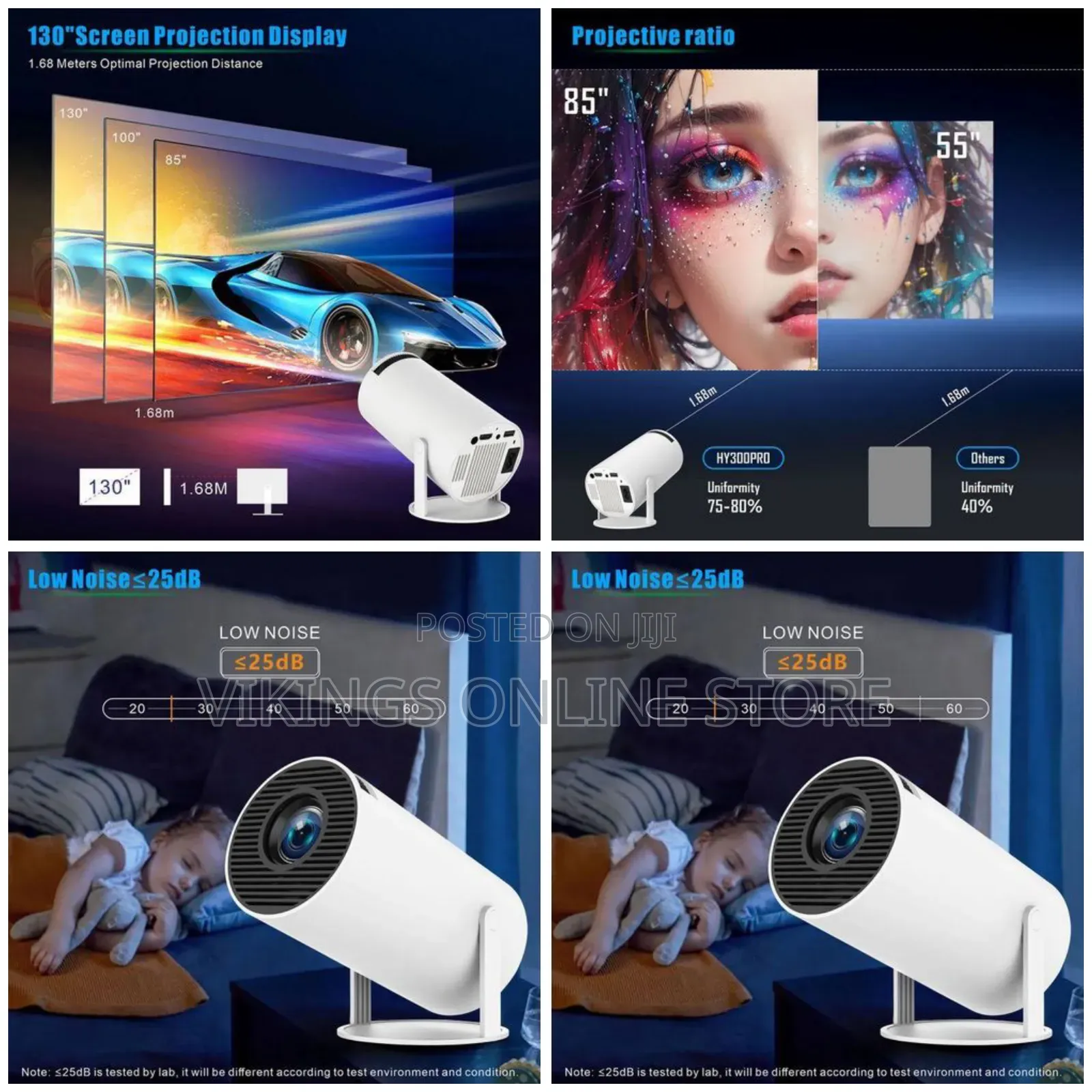HY300PRO Mini Projector Dormitory 1280*720P Resolution