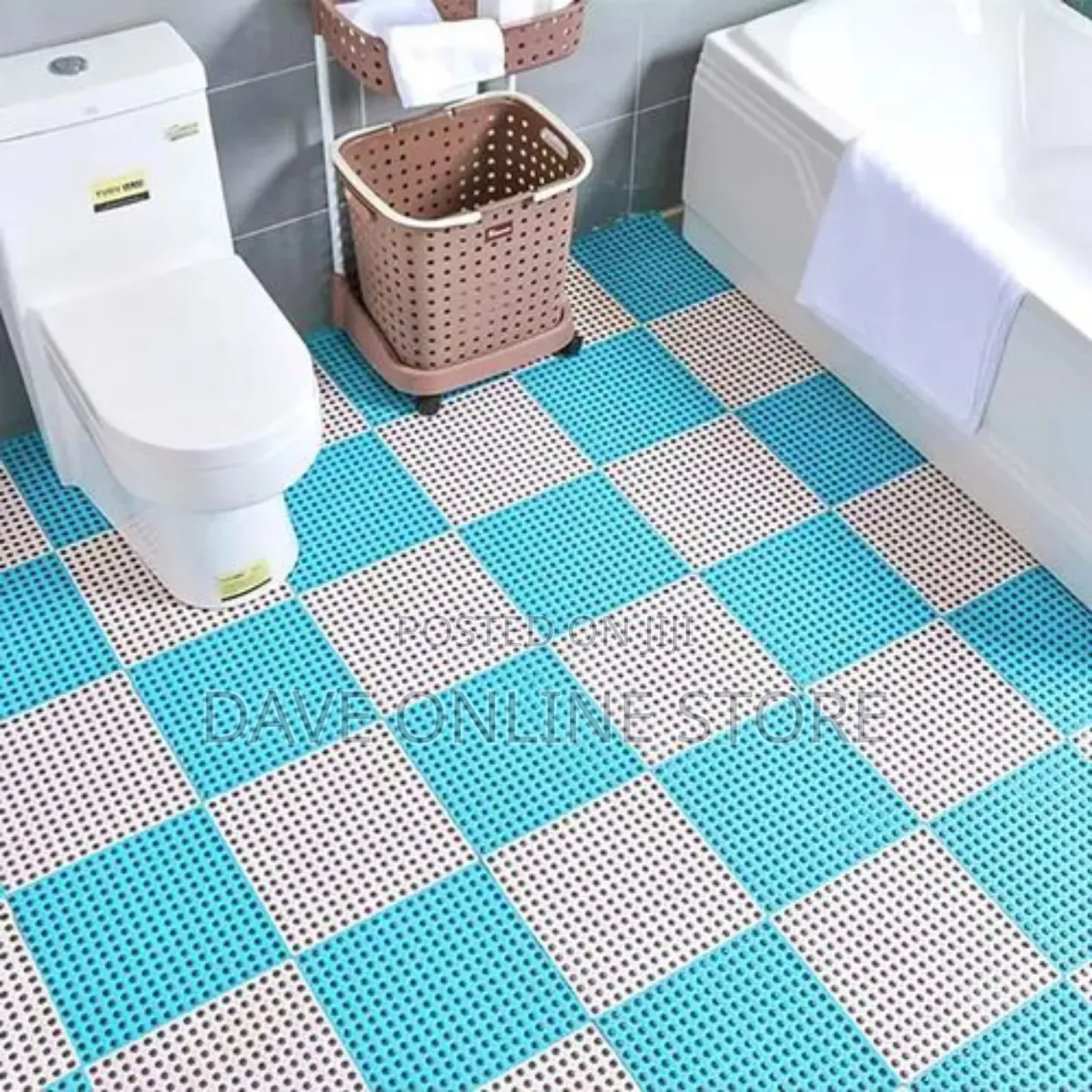Interlocking PVC Anti-Slippery Bathroom Mats (30cm*30cm)-