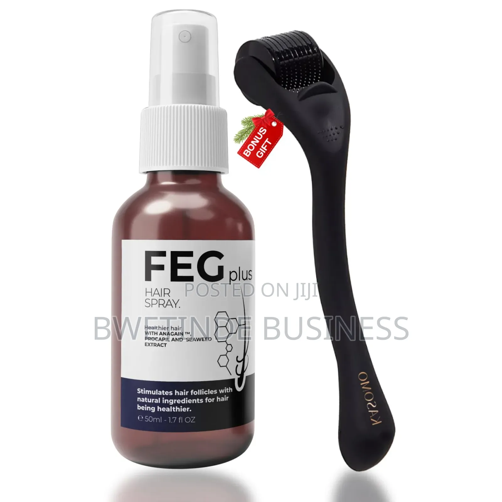 Feg Plus Beard Hair Growth Serum Kit With Roller
