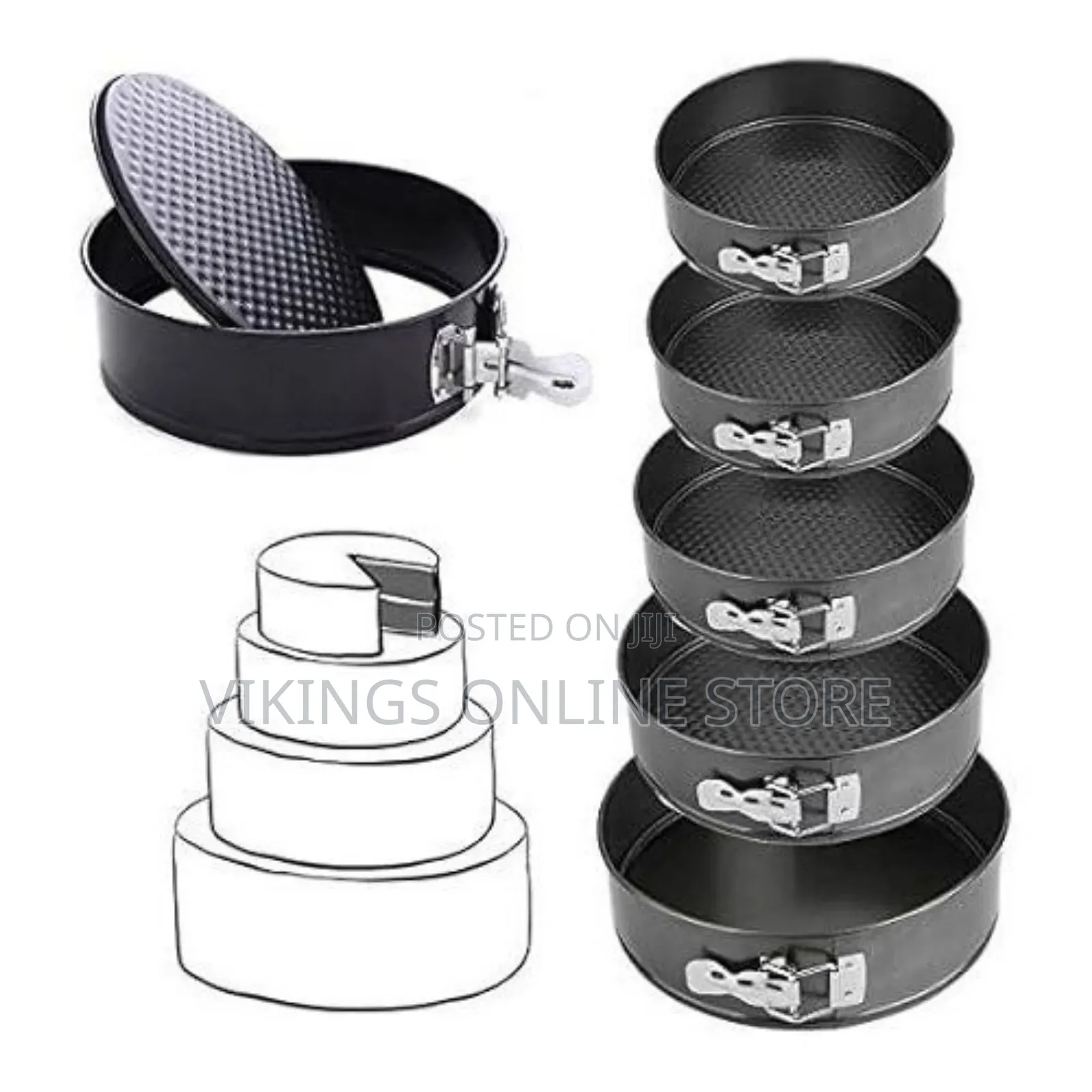 Set of Non-Stick Cake Mould Pans - Black.