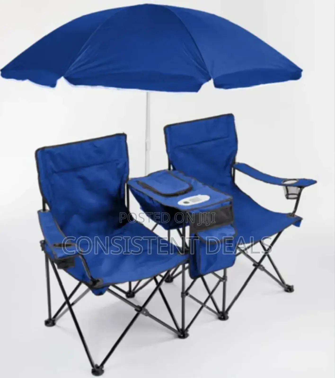 Foldable Camping Chair Set With Umbrella