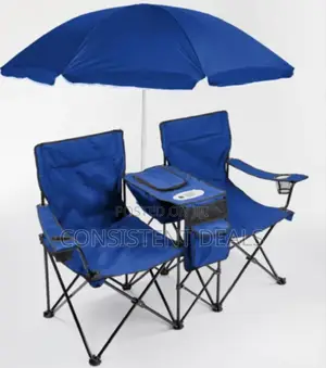 Foldable Camping Chair Set With Umbrella