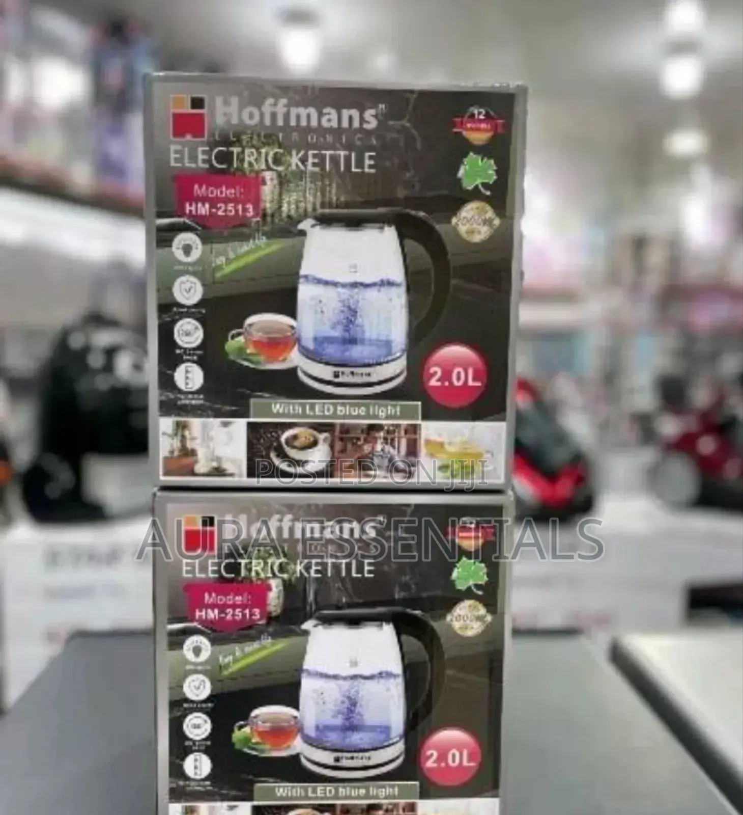 Hoffmans 2litres Glass Electric Kettle
