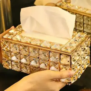 Golden Crystal Tissue Box