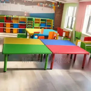 Plastic Kids Kindergarten Nursery School Rectangle Table