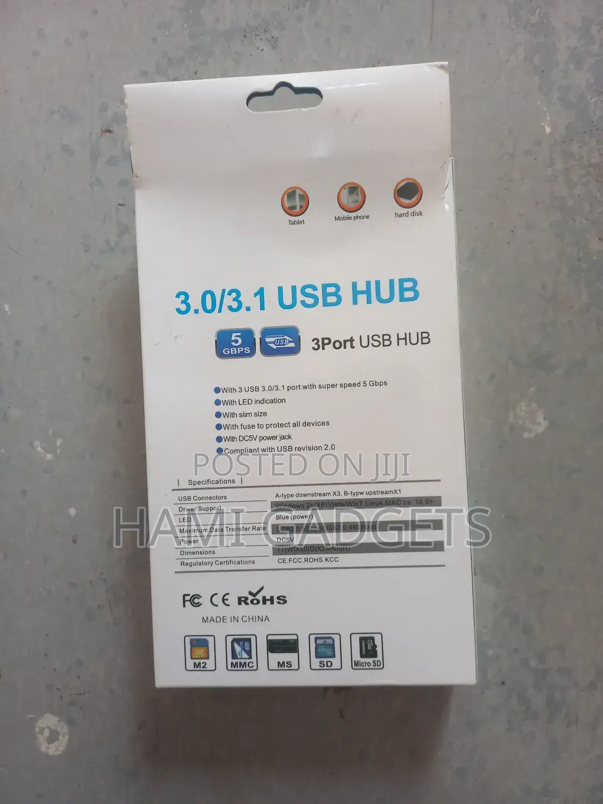 USB Card Reader +Hub 3.0
