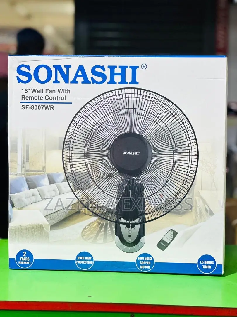 Sonashi 16" Wall Fan With Remote.(2 Year Warranty)