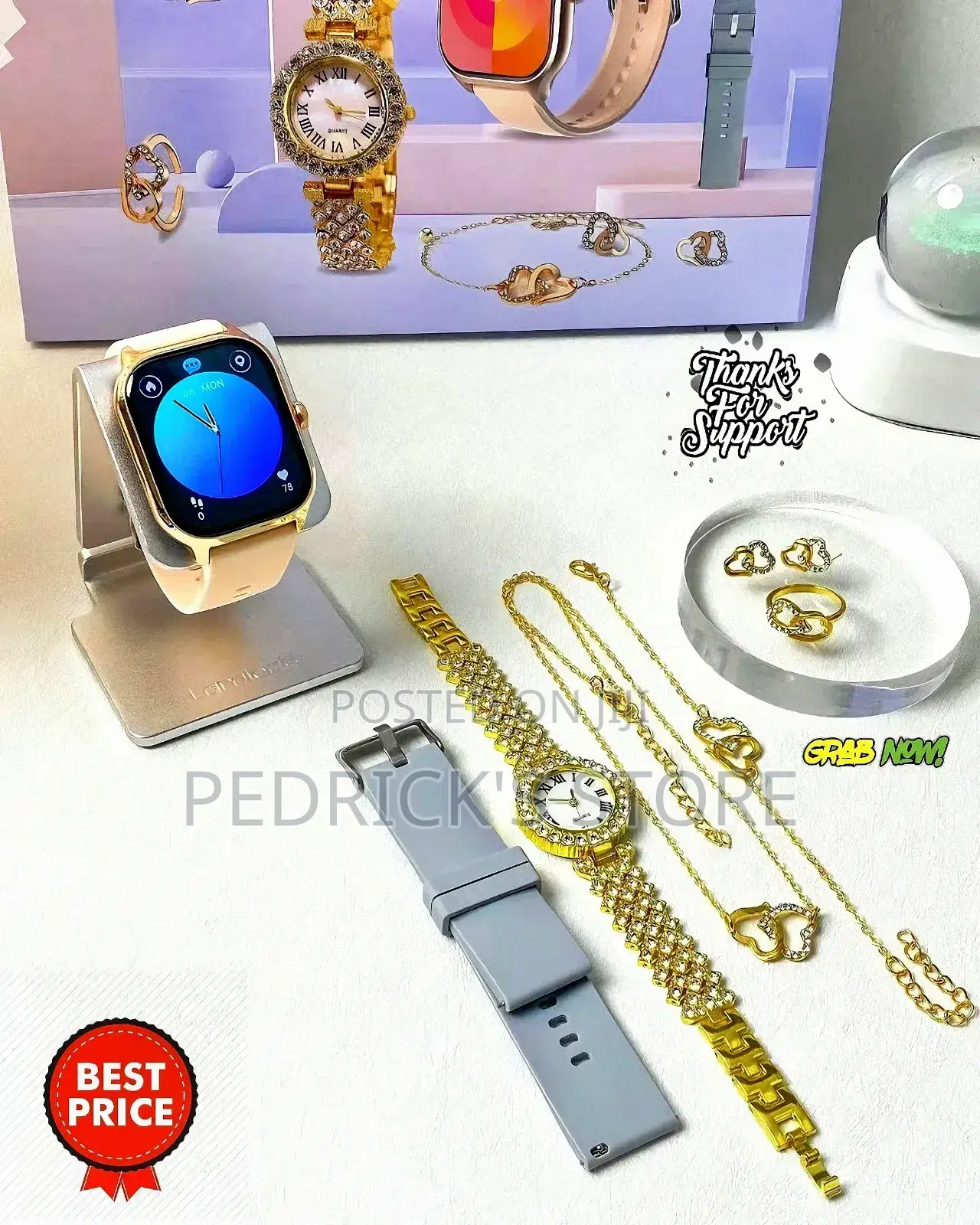 Full Package Ladies Smart Watch With Jewellery